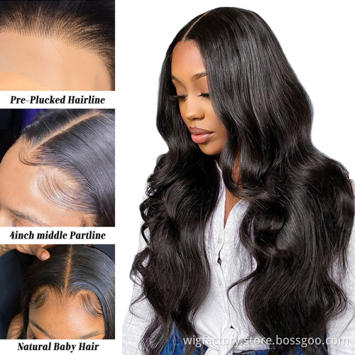 Wholesale cheap virign brazilian hair wig human hair 360 lace frontal, pre-plucked 360 lace frontal wig with baby hair